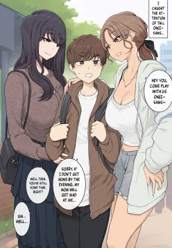 [Wakamatsu] Megutai Choushin Onee-san-tachi ni Ryousoku kara Press Sarete Nigerarenai Sex | Sex Where I'm Sandwiched Between Tall, Busty Onee-sans and Unable to Escape [English]